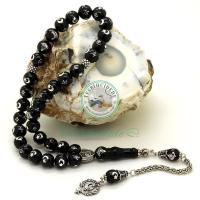 Tuğra Ayyıldız İşlemeli Selçuklu Kartalı Ve Türk Yazılı Erzurum Oltu Taşı Tesbih