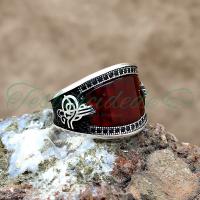 Tuğra Tasarım Akik Taşlı Gümüş Erkek Yüzük