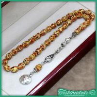 Turuncu Parçalı Beyzi Kesim Kokulu Toz Kehribar Tesbih