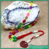 Usta İşçilikli Bonibon Kırmızı Uçak Camı Tesbih