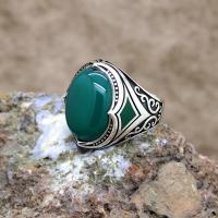 Yeşim Taşlı Gümüş Erkek Yüzük