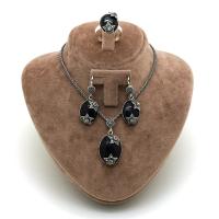 Yıldız Model Markazit Ve Oltu Taşlı Gümüş Üçlü Takım