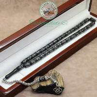 Ayyıldız Püsküllü Teksıra İşlemeli Kesme Erzurum Oltu Taşı Tesbih