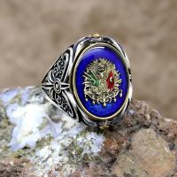 Ayyıldız Ve Osmanlı Devlet Armalı Çift Taraflı Gümüş Erkek Yüzük