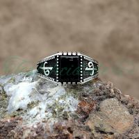 Elif Vav Tasarım Oniks Taşlı Erkek Gümüş Yüzük