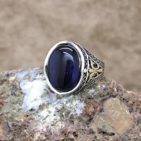 Kedi Gözü Taşlı Gümüş Erkek Yüzük