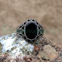 Oniks Taşlı Erkek Gümüş Yüzük