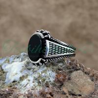 Pençeli Oniks Taşlı Gümüş Erkek Yüzük