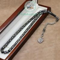 Piramit İşlemeli Kesme Erzurum Oltu Taşı Tesbih