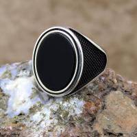 Sade Tasarım Oniks Taşlı Gümüş Erkek Yüzük