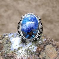 Sodalit Taşlı Erkek Gümüş Yüzük