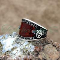 Tuğra Tasarım Akik Taşlı Gümüş Erkek Yüzük